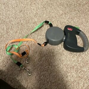 Double retractable dog leash